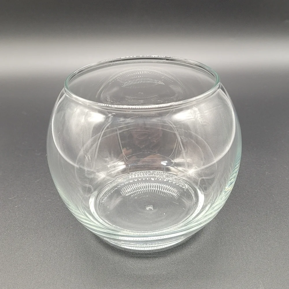 Clear Glass Footed Bubble Bowl/Vase​​​